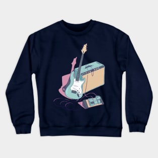 The retro style electric guitar Crewneck Sweatshirt